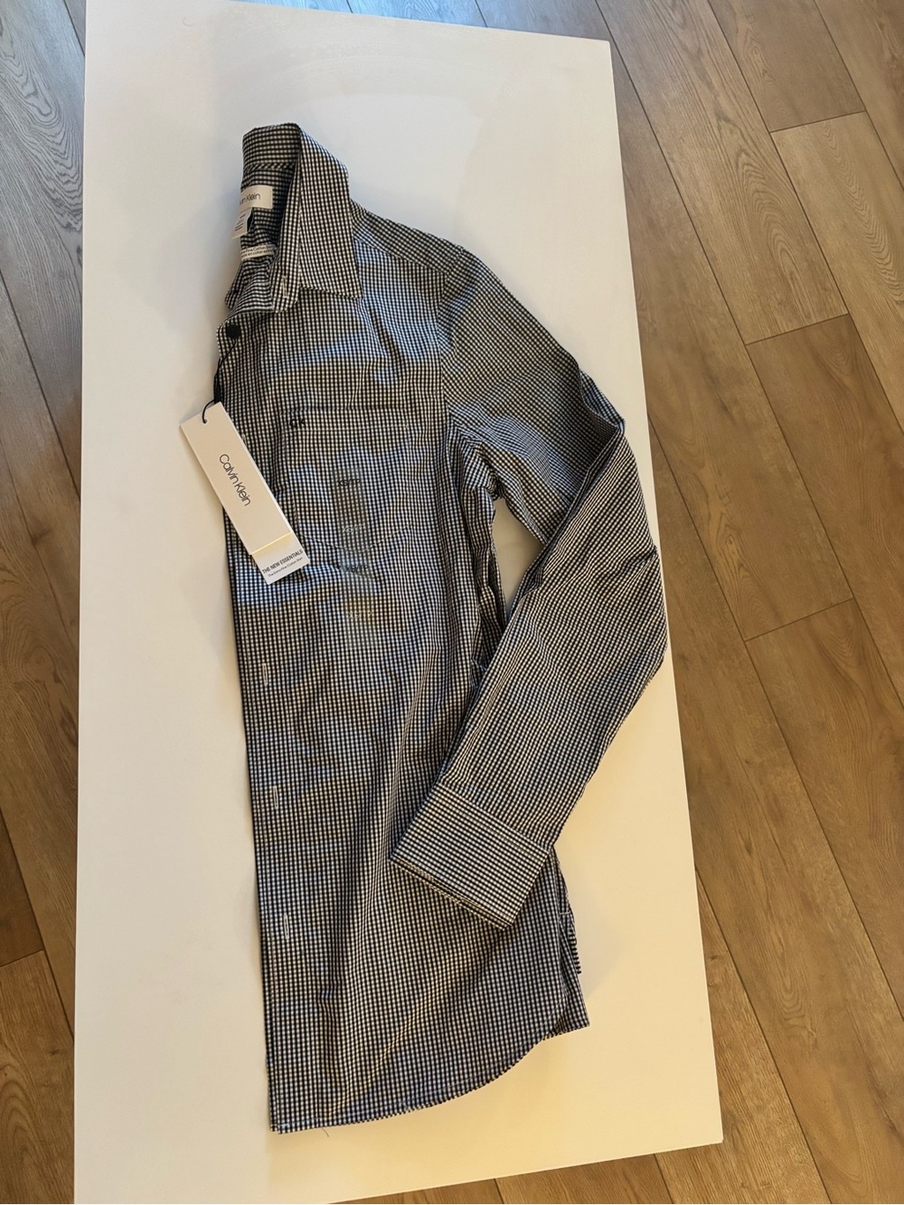 Calvin Klein Men's Black & White Micro Gingham Shirt Jacket